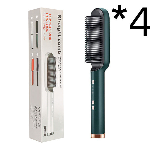 Piastra per capelli 2 in 1, pettine caldo, ferro arricciacapelli a ioni negativi, spazzola elettrica a doppio scopo