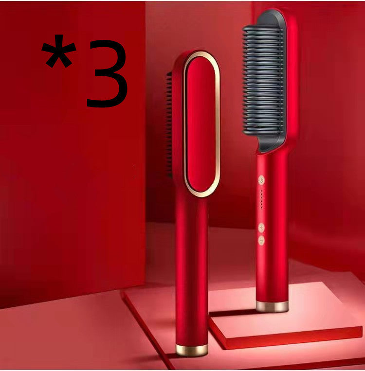 Piastra per capelli 2 in 1, pettine caldo, ferro arricciacapelli a ioni negativi, spazzola elettrica a doppio scopo