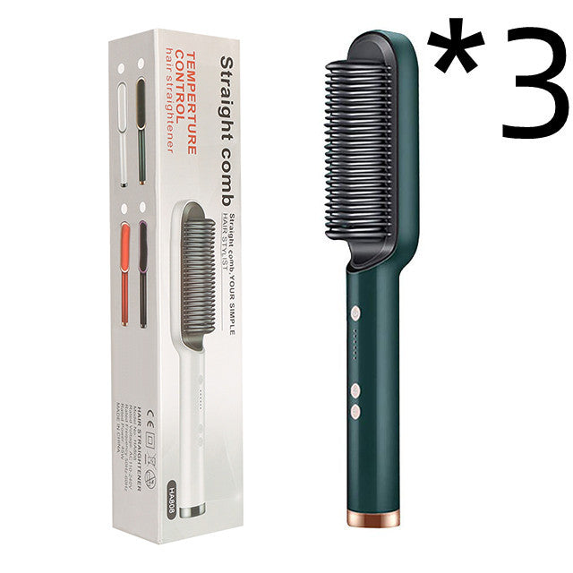 Piastra per capelli 2 in 1, pettine caldo, ferro arricciacapelli a ioni negativi, spazzola elettrica a doppio scopo