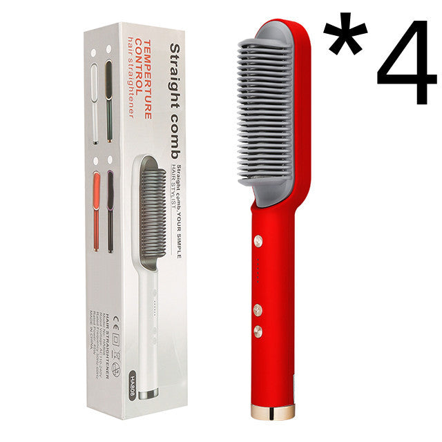 Piastra per capelli 2 in 1, pettine caldo, ferro arricciacapelli a ioni negativi, spazzola elettrica a doppio scopo