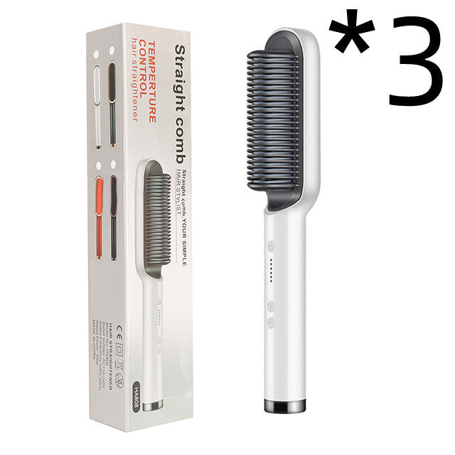 Piastra per capelli 2 in 1, pettine caldo, ferro arricciacapelli a ioni negativi, spazzola elettrica a doppio scopo