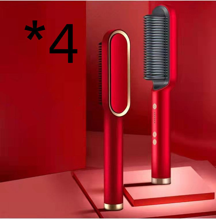 Piastra per capelli 2 in 1, pettine caldo, ferro arricciacapelli a ioni negativi, spazzola elettrica a doppio scopo