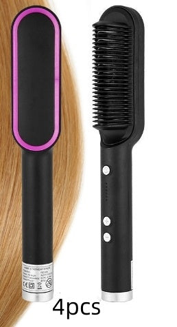 Piastra per capelli 2 in 1, pettine caldo, ferro arricciacapelli a ioni negativi, spazzola elettrica a doppio scopo