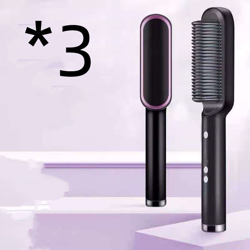 Piastra per capelli 2 in 1, pettine caldo, ferro arricciacapelli a ioni negativi, spazzola elettrica a doppio scopo