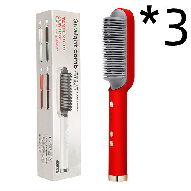 Piastra per capelli 2 in 1, pettine caldo, ferro arricciacapelli a ioni negativi, spazzola elettrica a doppio scopo